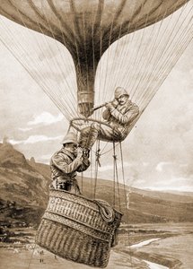 Dirigiendo el avance en Potgieters Drift desde el globo, Colenso, Natal, Sudáfrica de Unknown